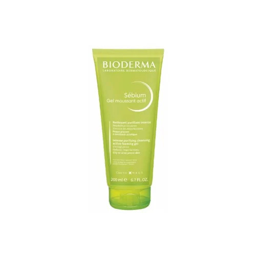 BIODERMA SEBIUM GEL MOUSSANT ACTIF ,200ML (PEAUX GRASSES A TENDANCE ACNEIQUE)