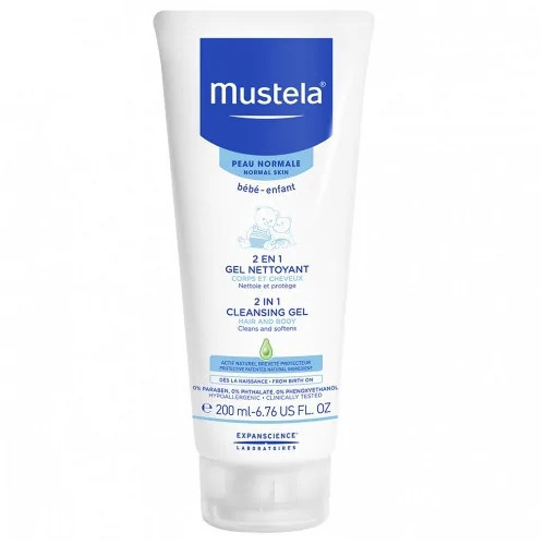 MUSTELA GEL CHEVEUX ET CORPS 2EN1, 200ML