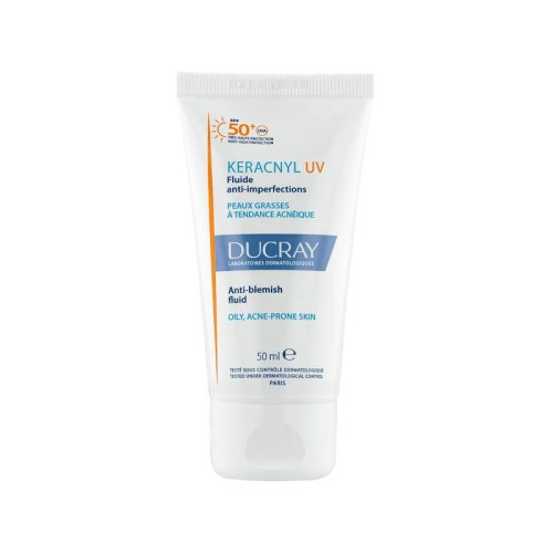 DUCRAY KERACNYL UV FLUIDE ANTI-IMPERFECTIONS PEAUX GRASSES A TENDANCE ACNEIQUE SPF50 50ML