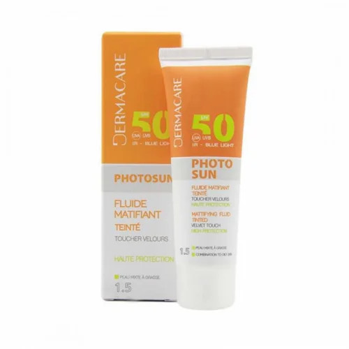 DERMACARE PHOTOSUN FLUIDE MATIFIANT TEINTEE 1.5 PEAU MIXTE A GRASSE 50ML