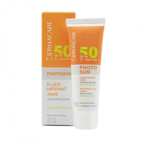 DERMACARE PHOTOSUN 02 FLUIDE MATIFIANTE TEINTE BEIGE NATUREL SPF 50+ 50ML