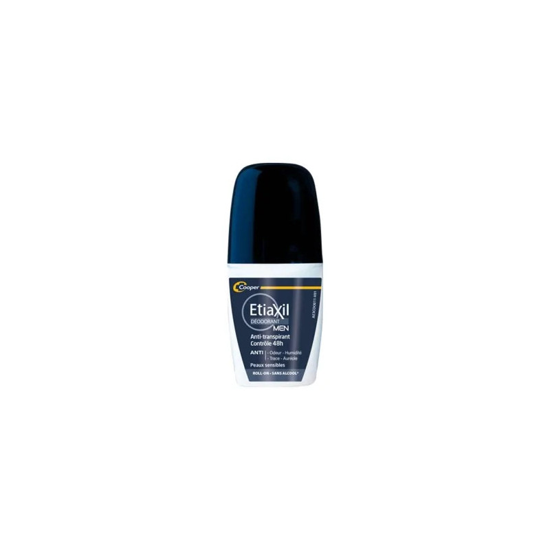 ETIAXIL ROLL ON DEODORANT MEN ANTI TRANSPIRANT PEAUX SENSIBLES 50ML