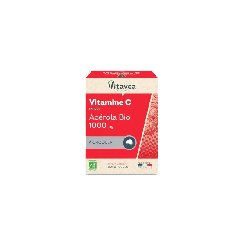 VITAVEA ACEROLA BIO 1000 MG VITAMINE C 24 COMPRIMES A CROQUER