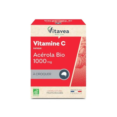 VITAVEA ACEROLA BIO 1000 MG VITAMINE C 24 COMPRIMES A CROQUER