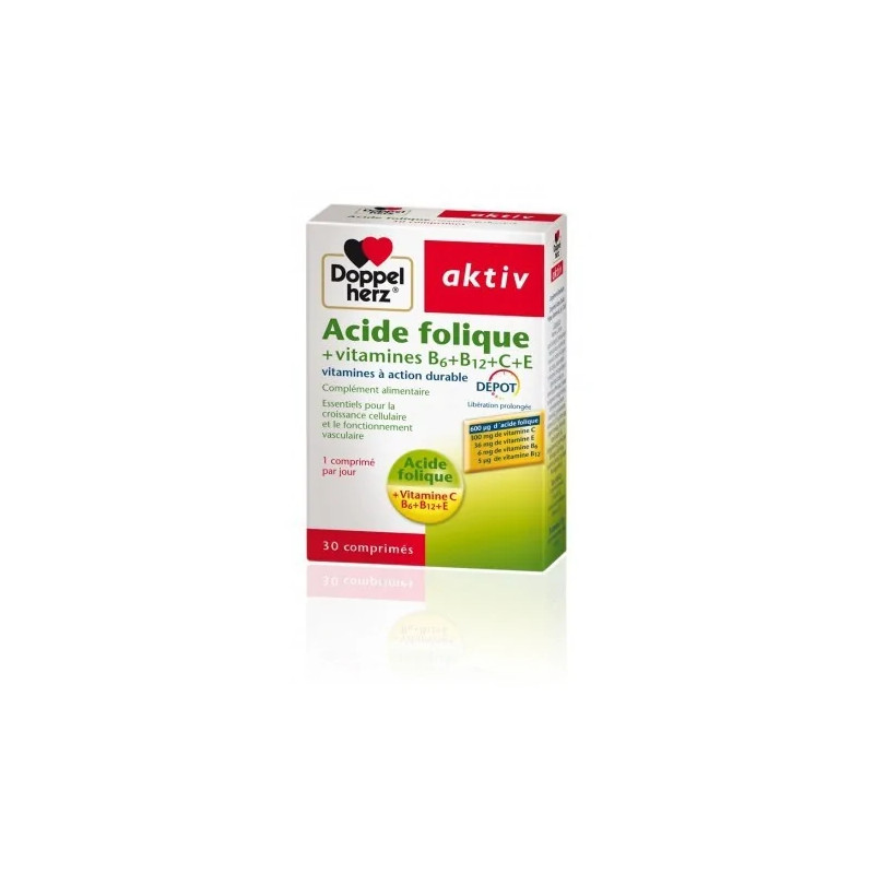 AKTIV ACIDE FOLIQUE VITAMINES B+C+E , 30 COMPRIMES