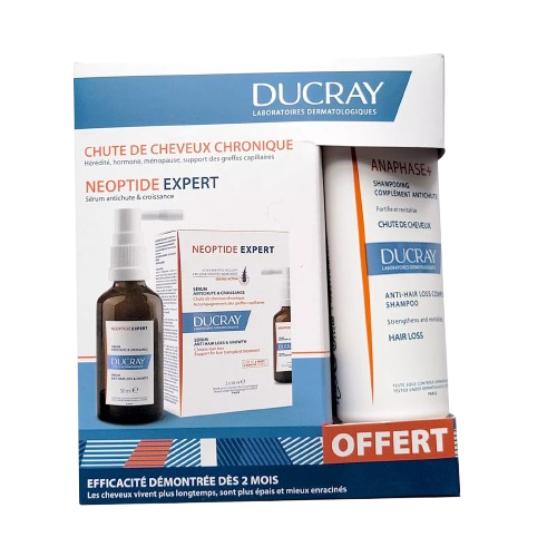 DUCRAY PACK CHUTE DE CHEVEUX CHRONIQUE NEOPTIDE EXERT 2*50 ML+SHAMP ANAP.100 ML GRATUIT