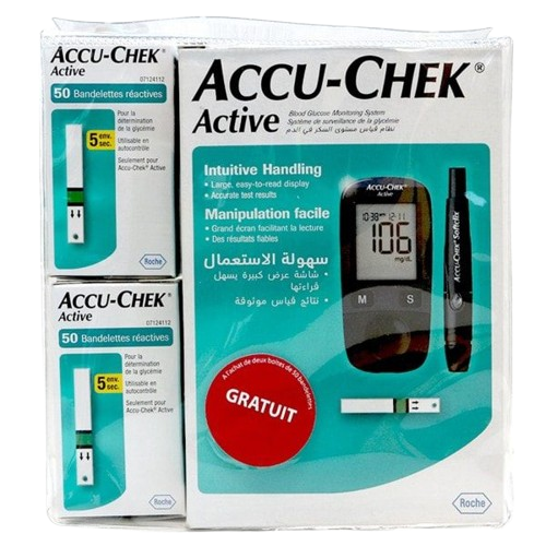 PACK ACCU-CHEK ACTIVE : APPAREIL DE MESURE + 100 BANDELETTES